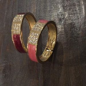 Clip on bangles with accent stones